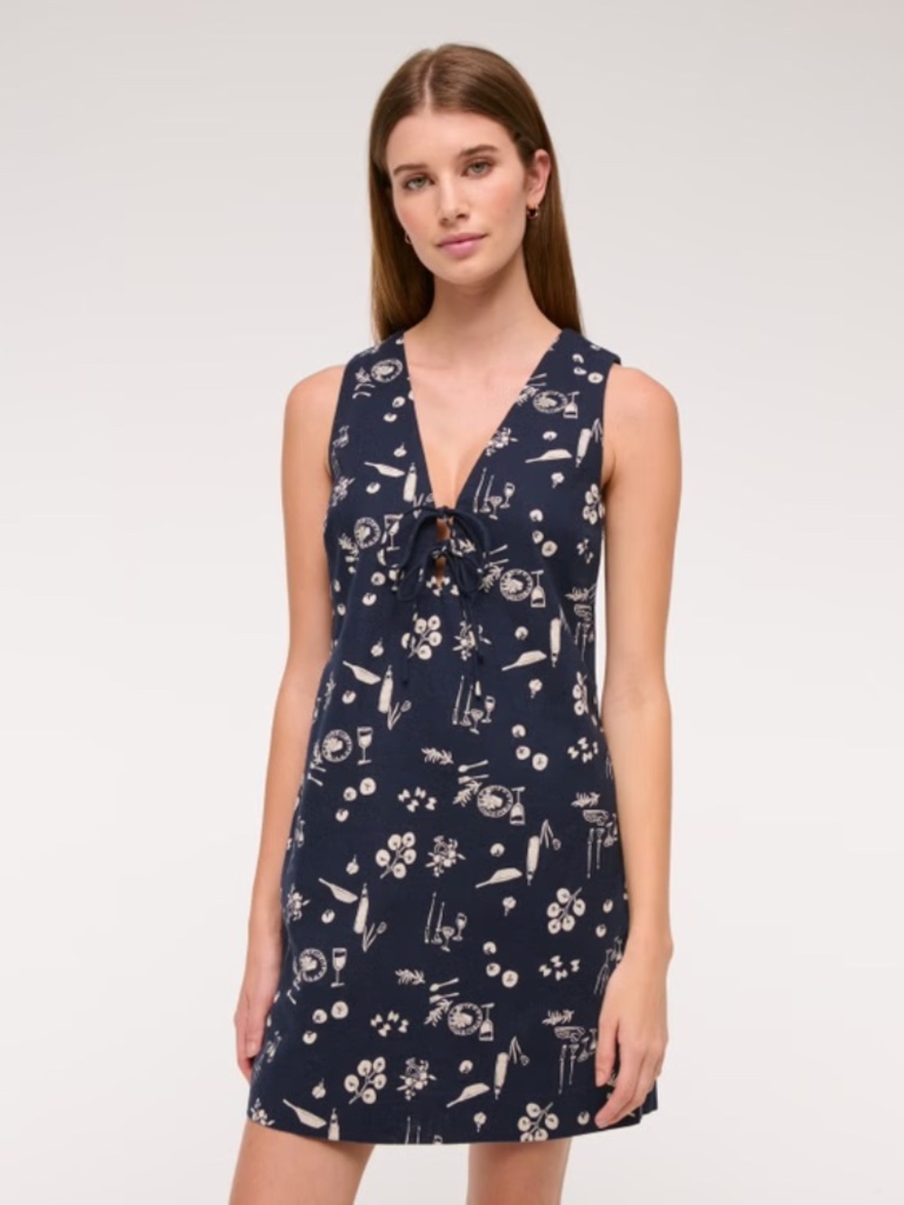Abercrombie Linen-Blend Mini Dress XXSP